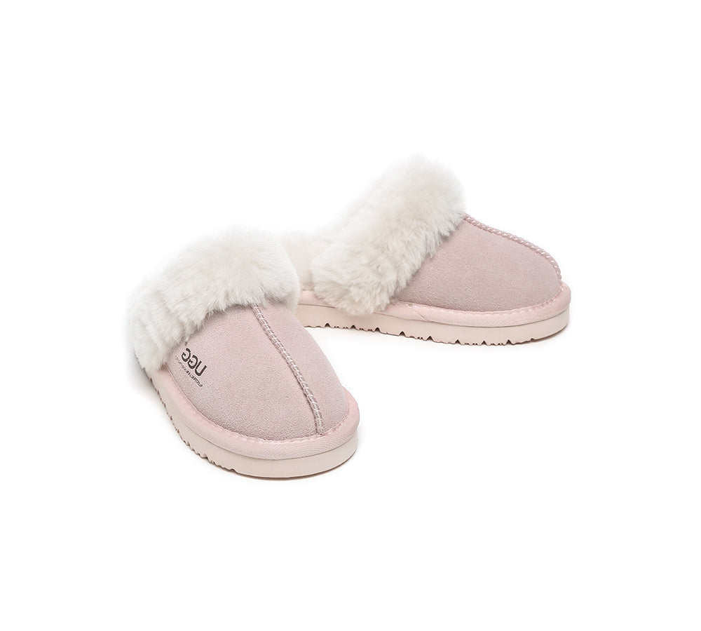 AUSTRALIAN SHEPHERD® UGG Slippers Kids Sheepskin Wool Scuff Muffin