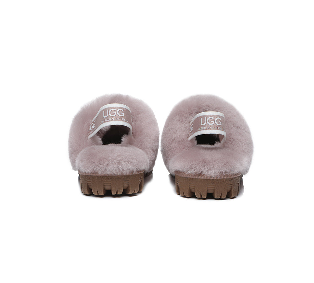 AUSTRALIAN SHEPHERD® UGG Slippers Kids Sheepskin Wool Slingback Waffle Plus
