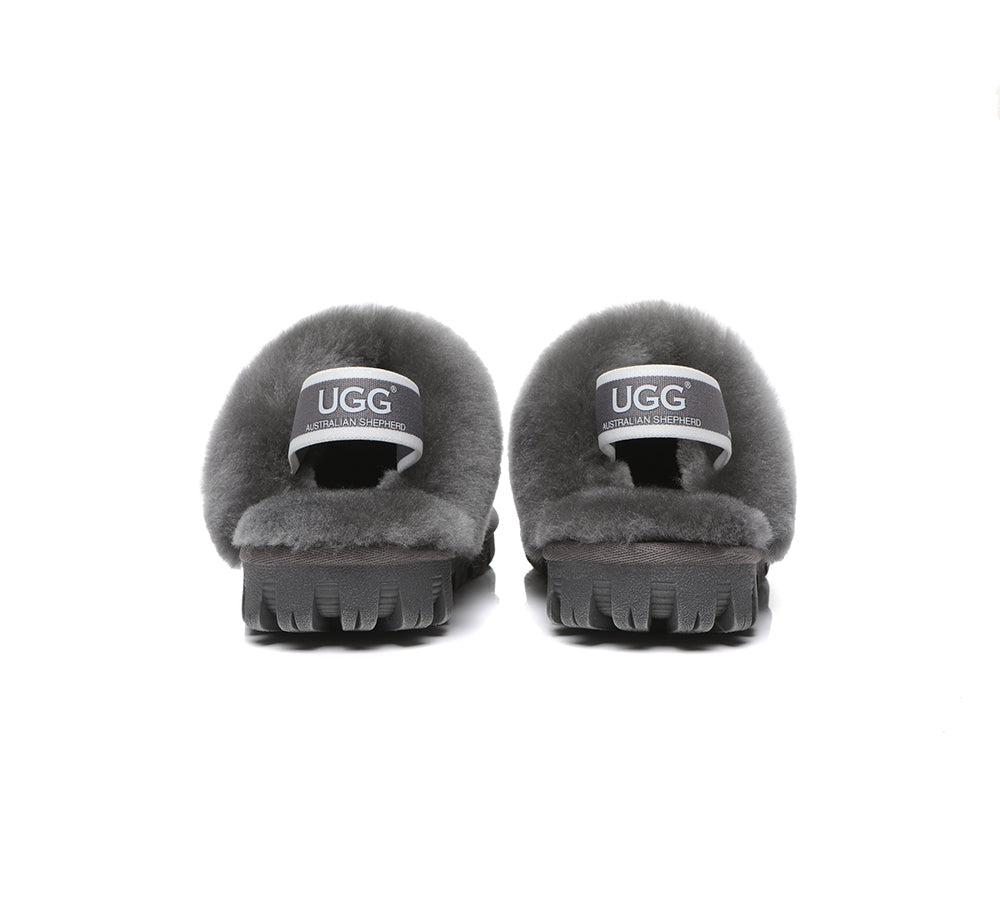 AUSTRALIAN SHEPHERD® UGG Slippers Kids Sheepskin Wool Slingback Waffle Plus
