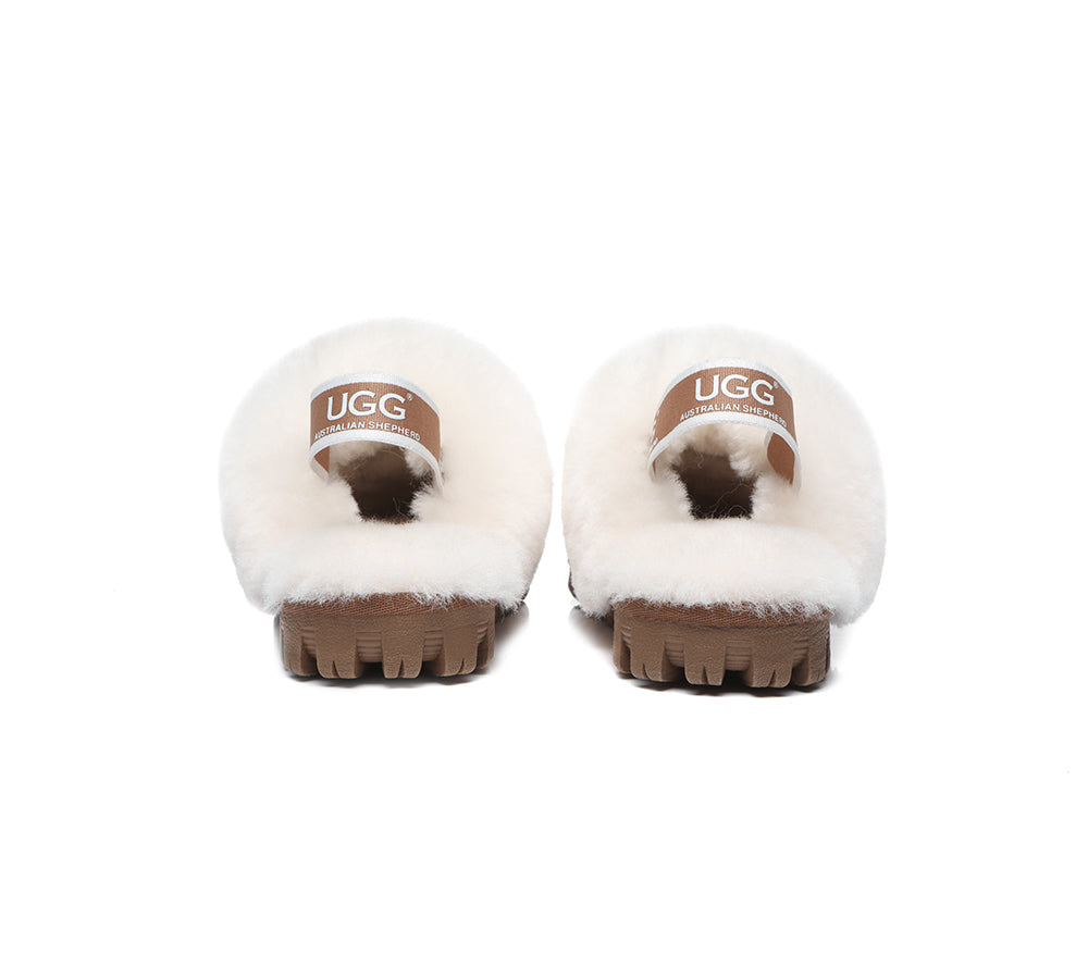 AUSTRALIAN SHEPHERD® UGG Slippers Kids Sheepskin Wool Slingback Waffle Plus
