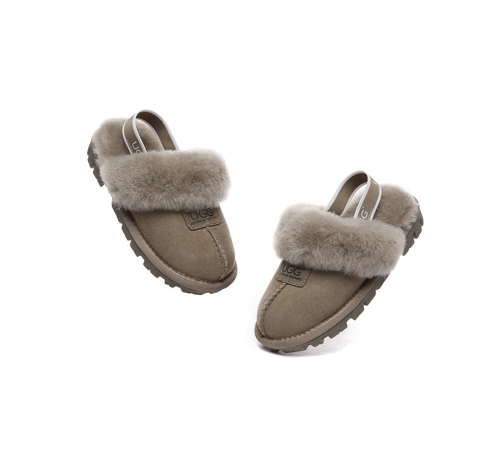 AUSTRALIAN SHEPHERD® UGG Slippers Kids Sheepskin Wool Slingback Suzie