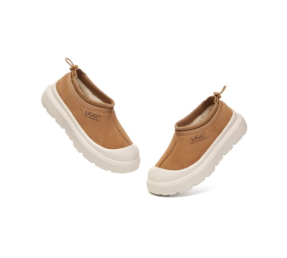 Australian Shepherd® UGG Slippers Men Sheepskin Wool Drawstring Large Size Harlow