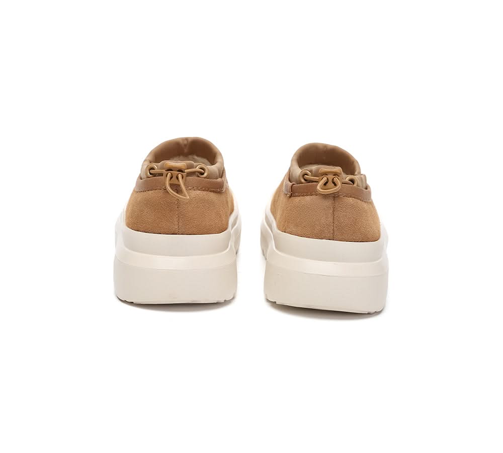 Australian Shepherd® UGG Slippers Men Sheepskin Wool Drawstring Large Size Harlow