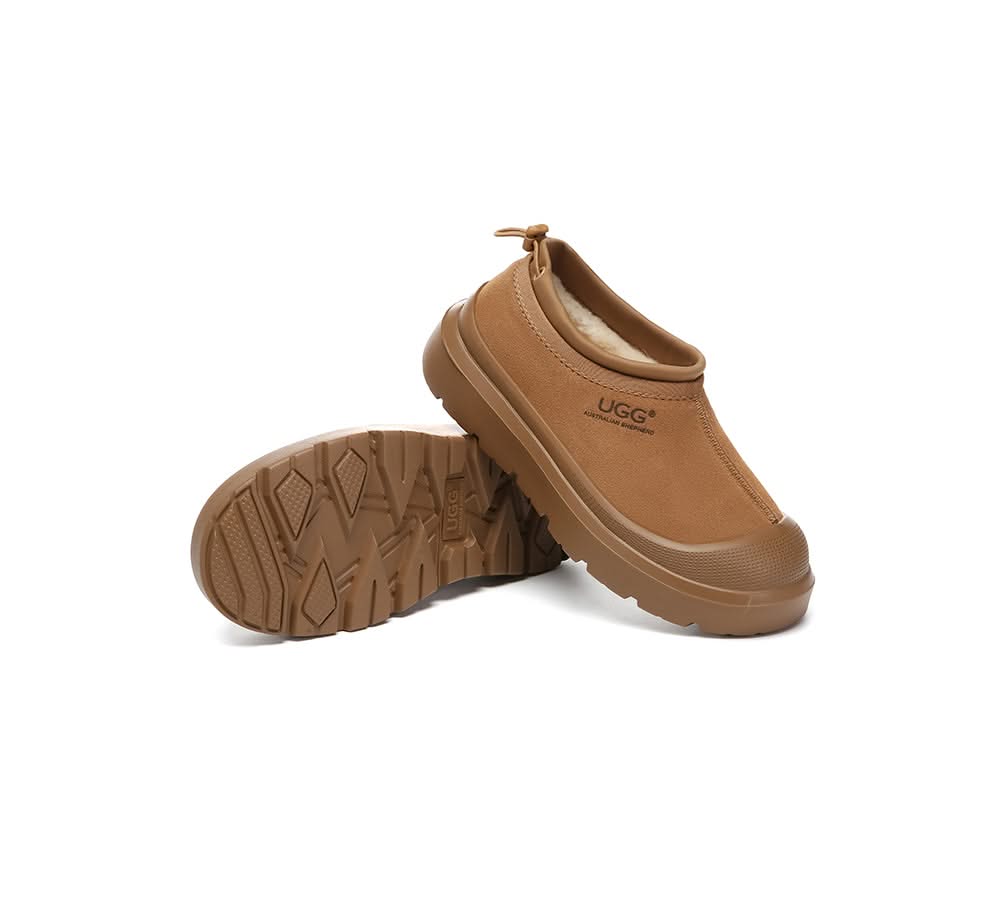 Australian Shepherd® UGG Slippers Men Sheepskin Wool Drawstring Large Size Harlow