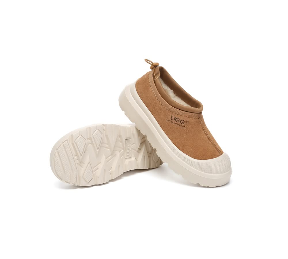 Australian Shepherd® UGG Slippers Men Sheepskin Wool Drawstring Large Size Harlow