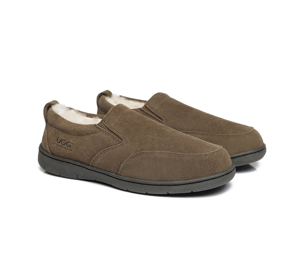 AUSTRALIAN SHEPHERD® UGG Slippers Men Sheepskin Wool Ankle Dino