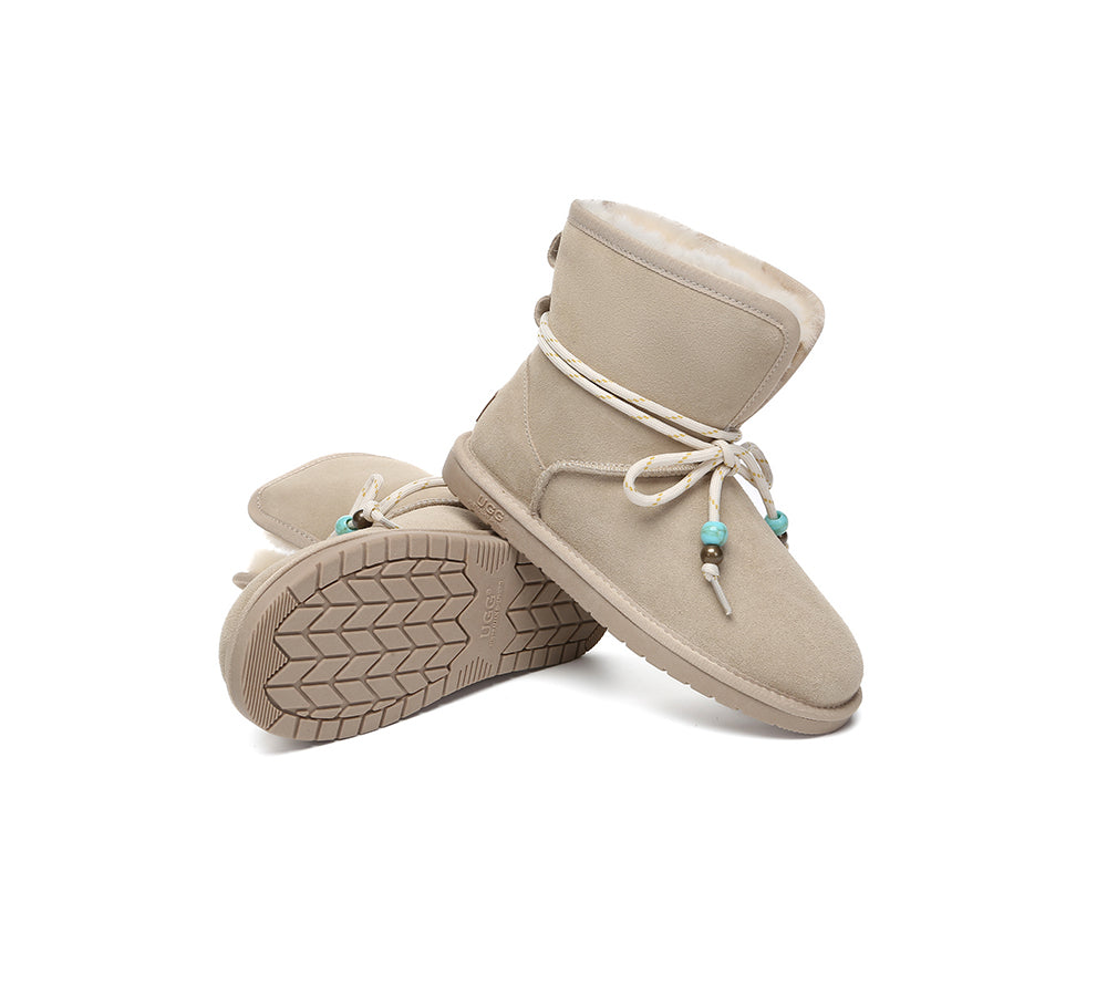 AUSTRALIAN SHEPHERD® 2-Way Style UGG Boots Women Sheepskin Wool Adjustable Strap Carlos