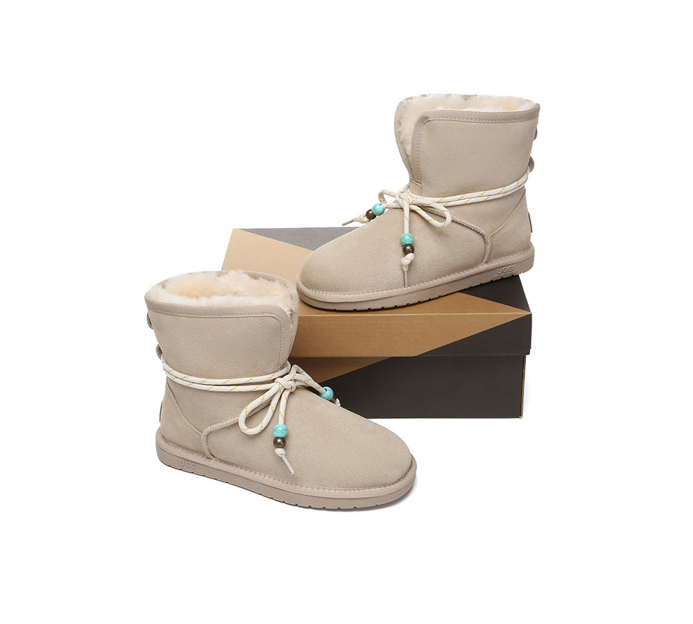 AUSTRALIAN SHEPHERD® 2-Way Style UGG Boots Women Sheepskin Wool Adjustable Strap Carlos