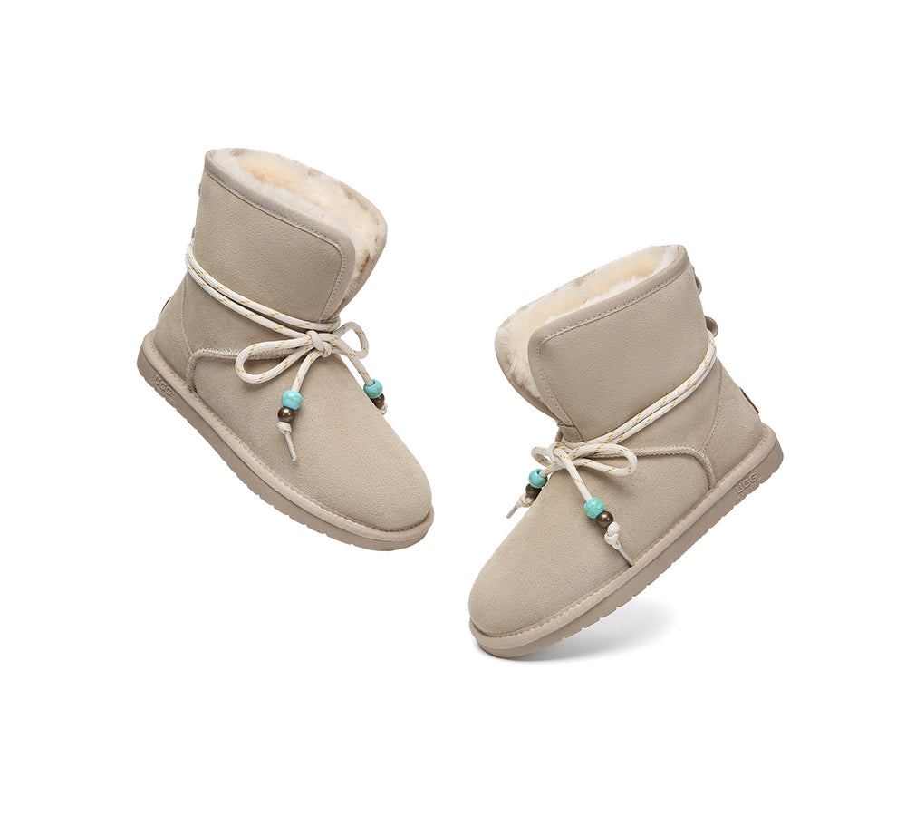 AUSTRALIAN SHEPHERD® 2-Way Style UGG Boots Women Sheepskin Wool Adjustable Strap Carlos