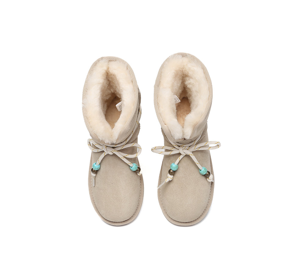 AUSTRALIAN SHEPHERD® 2-Way Style UGG Boots Women Sheepskin Wool Adjustable Strap Carlos