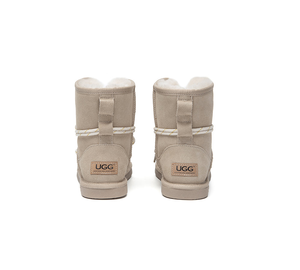 AUSTRALIAN SHEPHERD® 2-Way Style UGG Boots Women Sheepskin Wool Adjustable Strap Carlos
