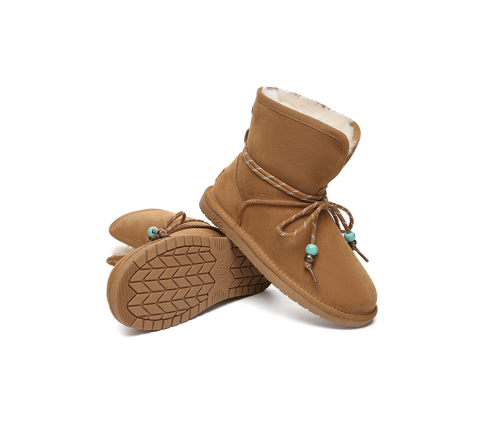AUSTRALIAN SHEPHERD® 2-Way Style UGG Boots Women Sheepskin Wool Adjustable Strap Carlos