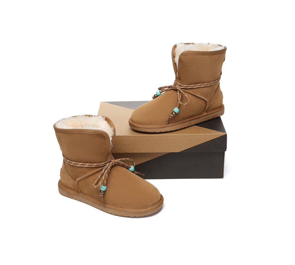 AUSTRALIAN SHEPHERD® 2-Way Style UGG Boots Women Sheepskin Wool Adjustable Strap Carlos