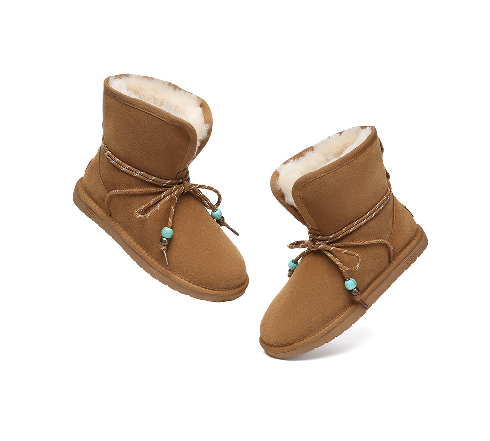 AUSTRALIAN SHEPHERD® 2-Way Style UGG Boots Women Sheepskin Wool Adjustable Strap Carlos