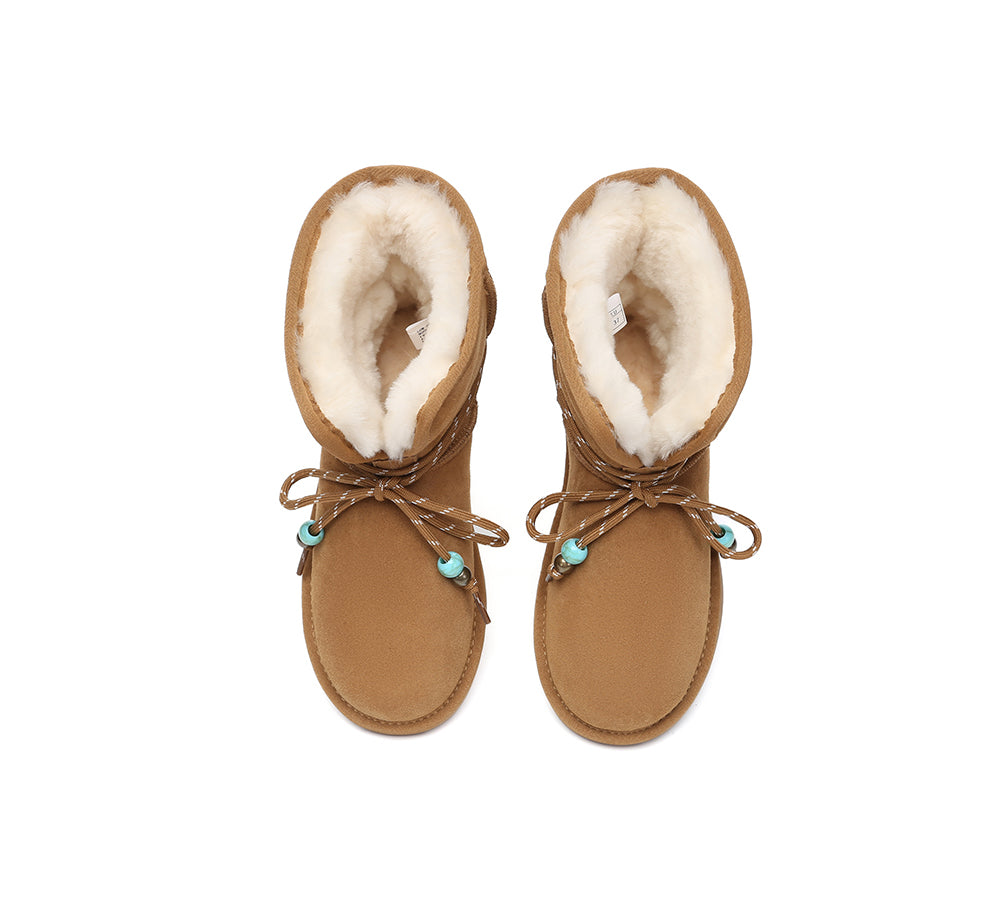 AUSTRALIAN SHEPHERD® 2-Way Style UGG Boots Women Sheepskin Wool Adjustable Strap Carlos