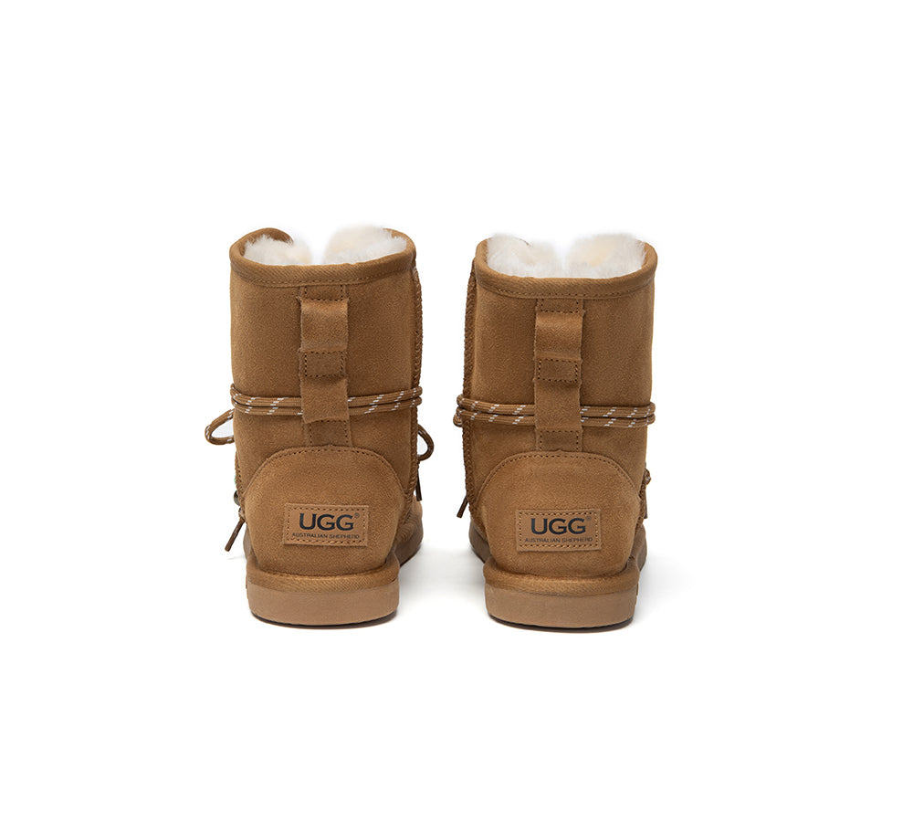 AUSTRALIAN SHEPHERD® 2-Way Style UGG Boots Women Sheepskin Wool Adjustable Strap Carlos