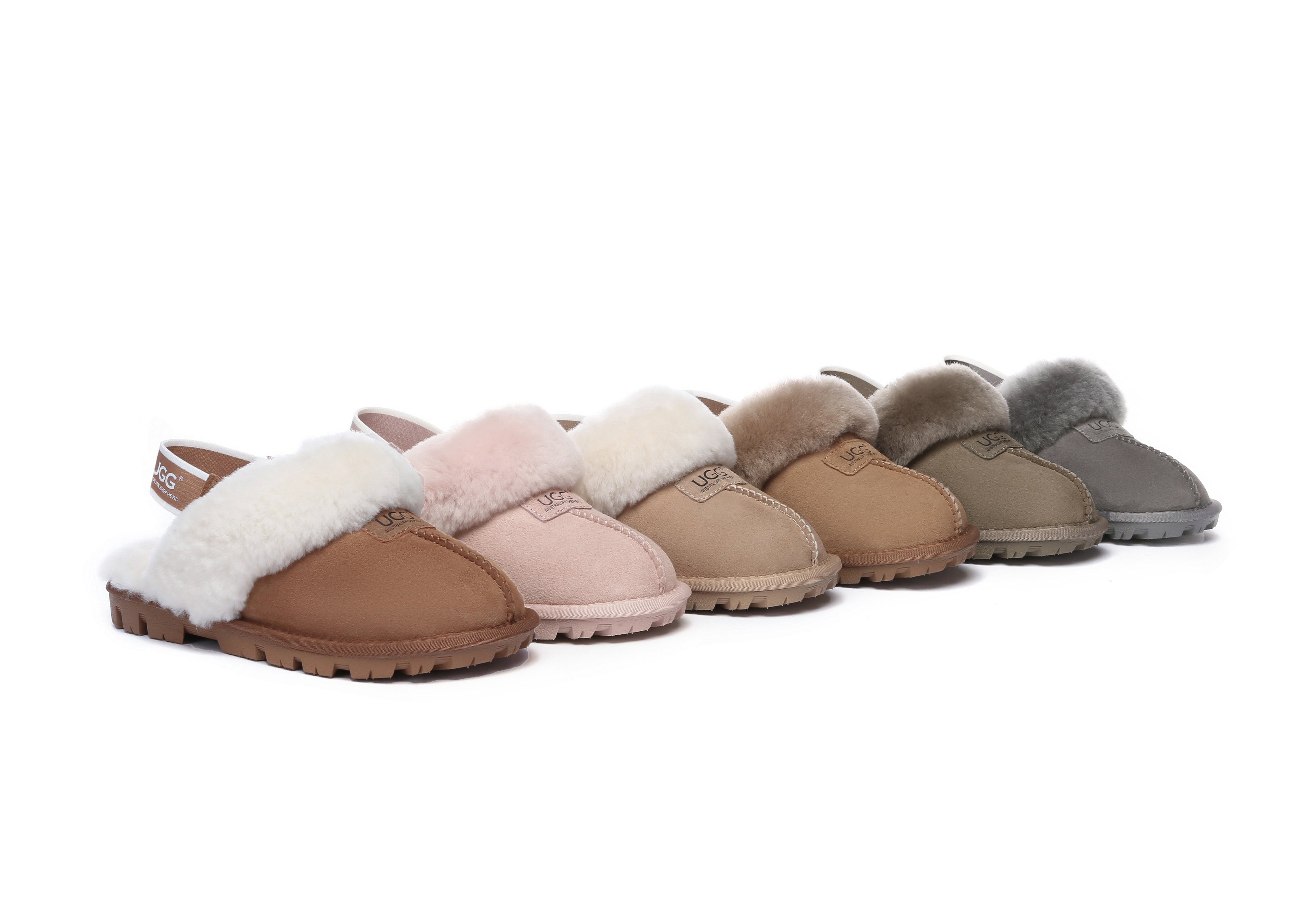 AUSTRALIAN SHEPHERD® 2-Way Style UGG Slippers Sheepskin Wool Removable Strap Slingback Suzie ll