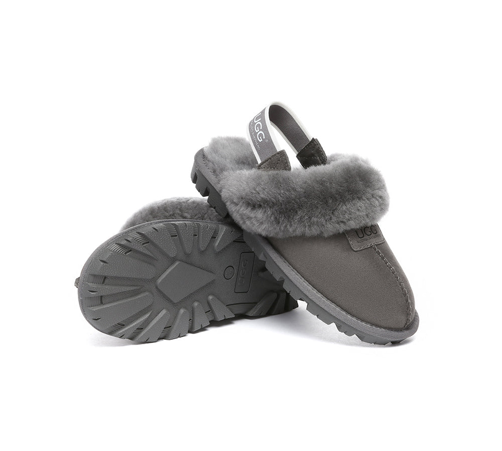 AUSTRALIAN SHEPHERD® 2-Way Style UGG Slippers Sheepskin Wool Removable Strap Slingback Suzie ll