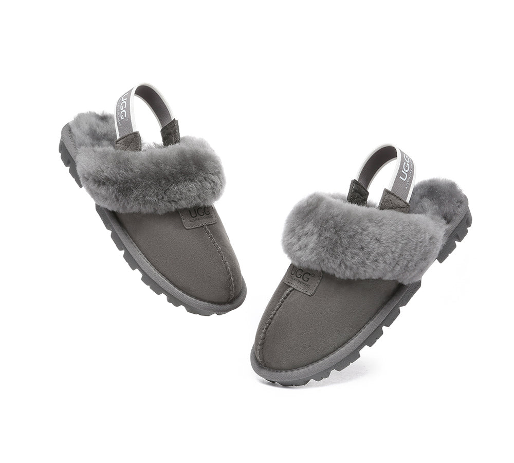 AUSTRALIAN SHEPHERD® 2-Way Style UGG Slippers Sheepskin Wool Removable Strap Slingback Suzie ll