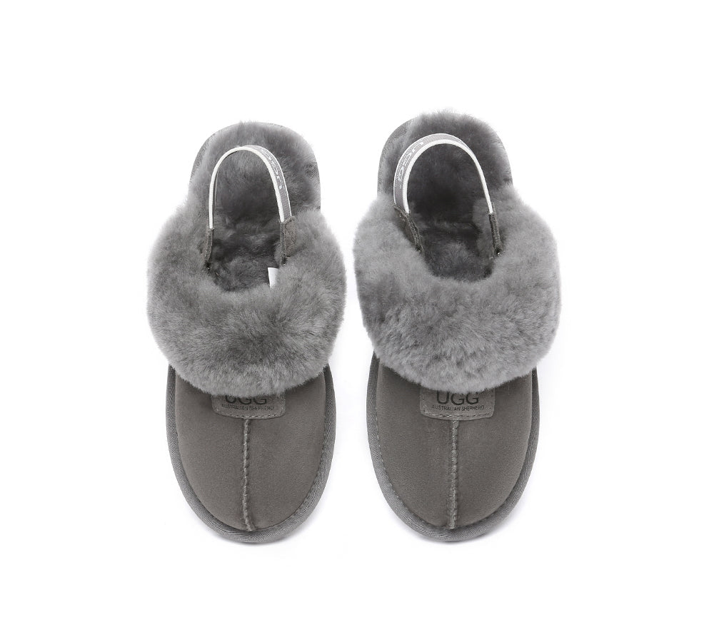 AUSTRALIAN SHEPHERD® 2-Way Style UGG Slippers Sheepskin Wool Removable Strap Slingback Suzie ll