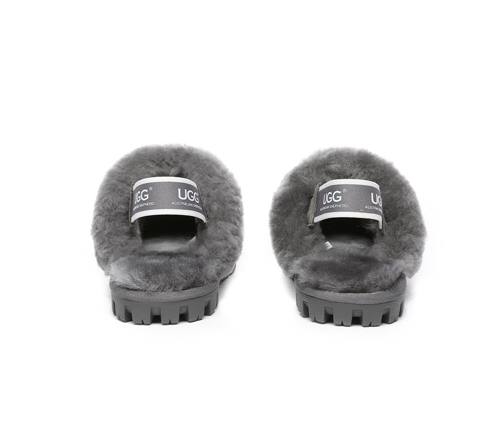 AUSTRALIAN SHEPHERD® 2-Way Style UGG Slippers Sheepskin Wool Removable Strap Slingback Suzie ll
