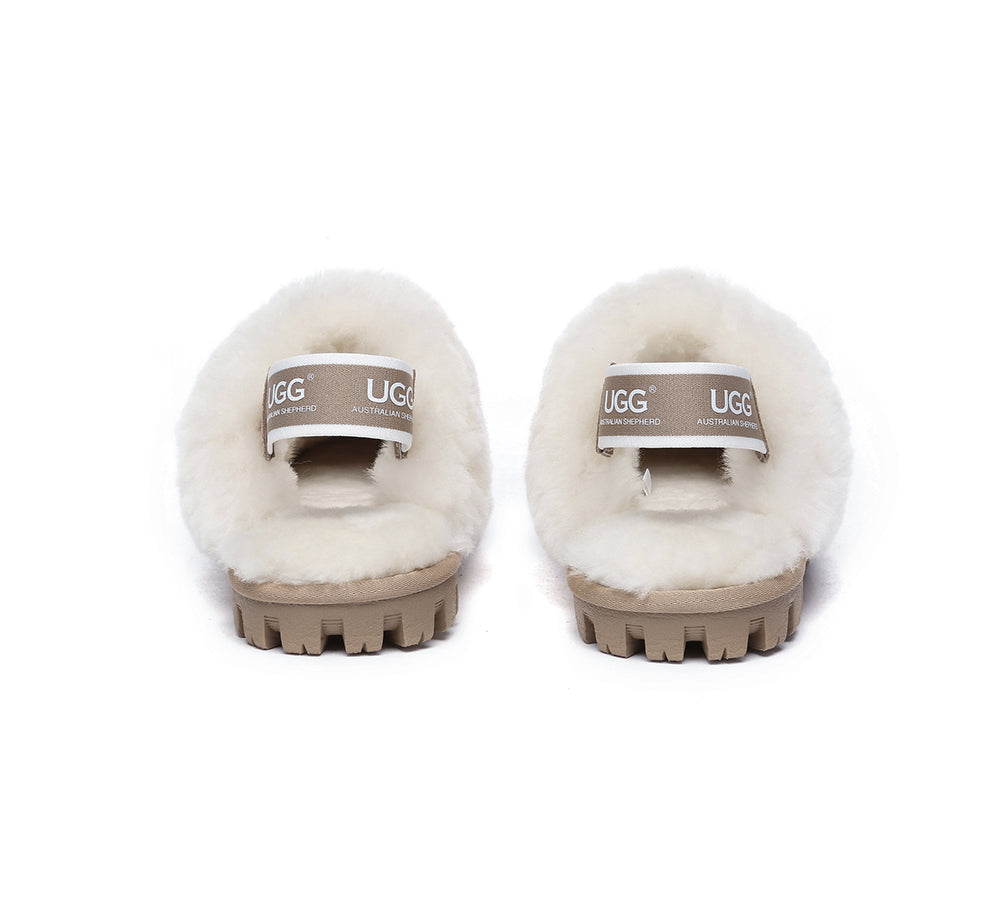 AUSTRALIAN SHEPHERD® 2-Way Style UGG Slippers Sheepskin Wool Removable Strap Slingback Suzie ll