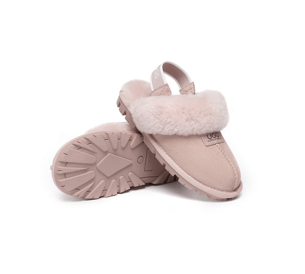 AUSTRALIAN SHEPHERD® 2-Way Style UGG Slippers Sheepskin Wool Removable Strap Slingback Suzie ll