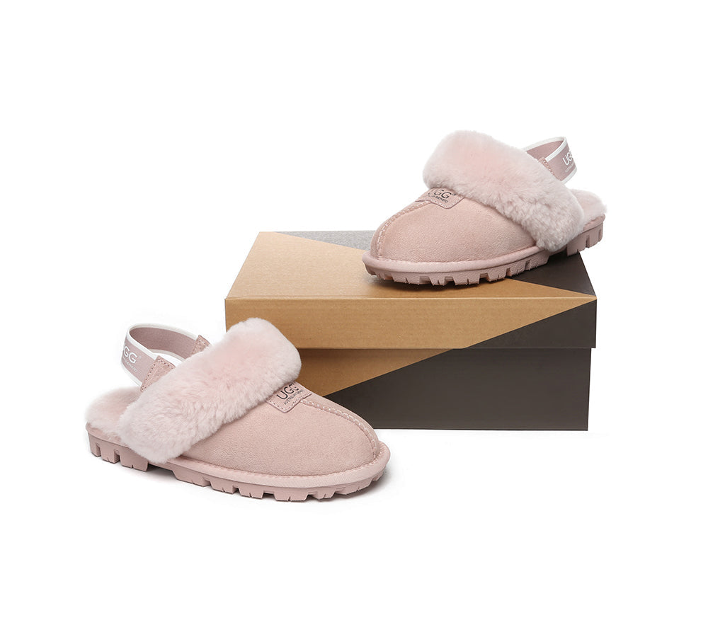 AUSTRALIAN SHEPHERD® 2-Way Style UGG Slippers Sheepskin Wool Removable Strap Slingback Suzie ll