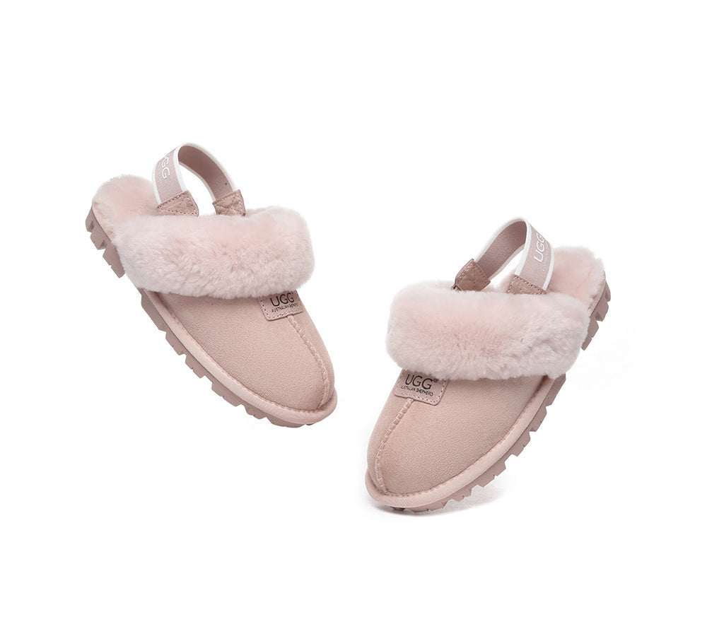 AUSTRALIAN SHEPHERD® 2-Way Style UGG Slippers Sheepskin Wool Removable Strap Slingback Suzie ll