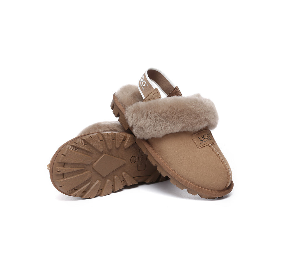 AUSTRALIAN SHEPHERD® 2-Way Style UGG Slippers Sheepskin Wool Removable Strap Slingback Suzie ll