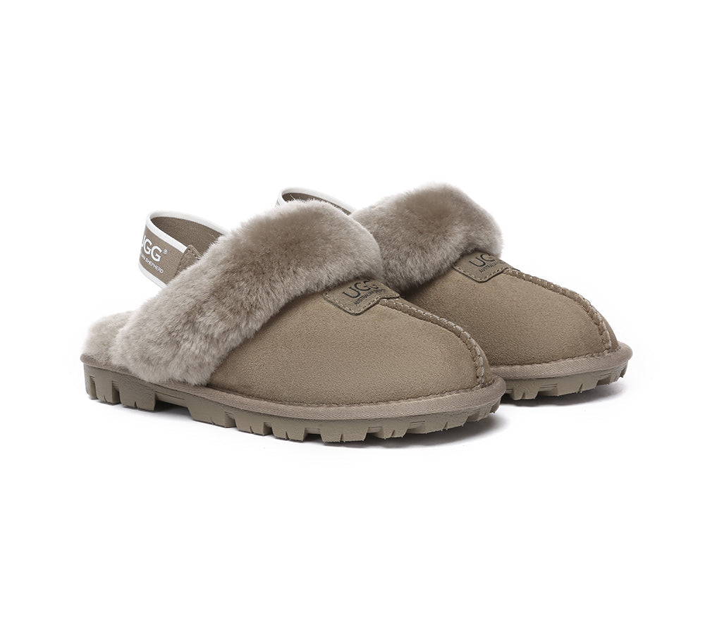 AUSTRALIAN SHEPHERD® 2-Way Style UGG Slippers Sheepskin Wool Removable Strap Slingback Suzie ll