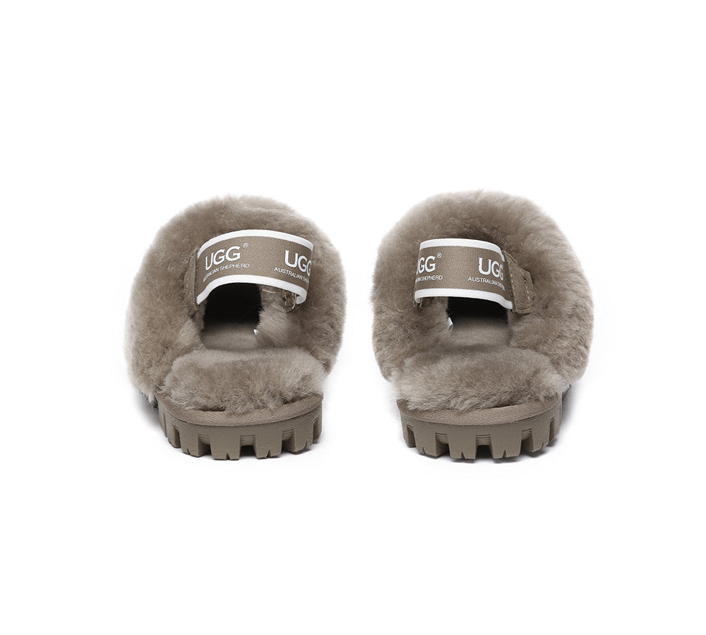 AUSTRALIAN SHEPHERD® 2-Way Style UGG Slippers Sheepskin Wool Removable Strap Slingback Suzie ll