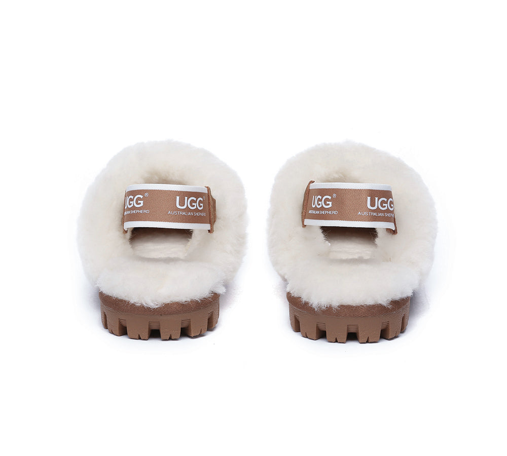 AUSTRALIAN SHEPHERD® 2-Way Style UGG Slippers Sheepskin Wool Removable Strap Slingback Suzie ll